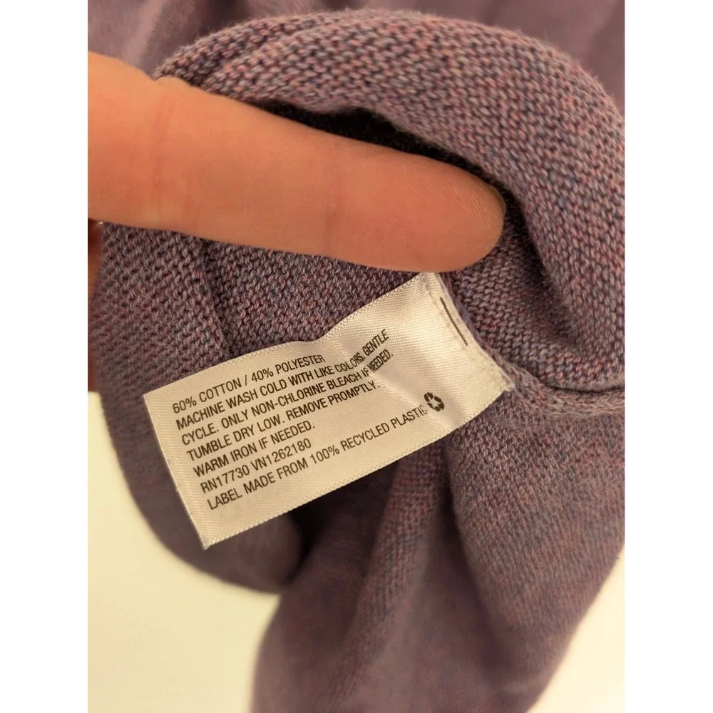 Liz Lange Maternity Purple Heathered Ruched Side Knit Long Sleeve Sweater Size M